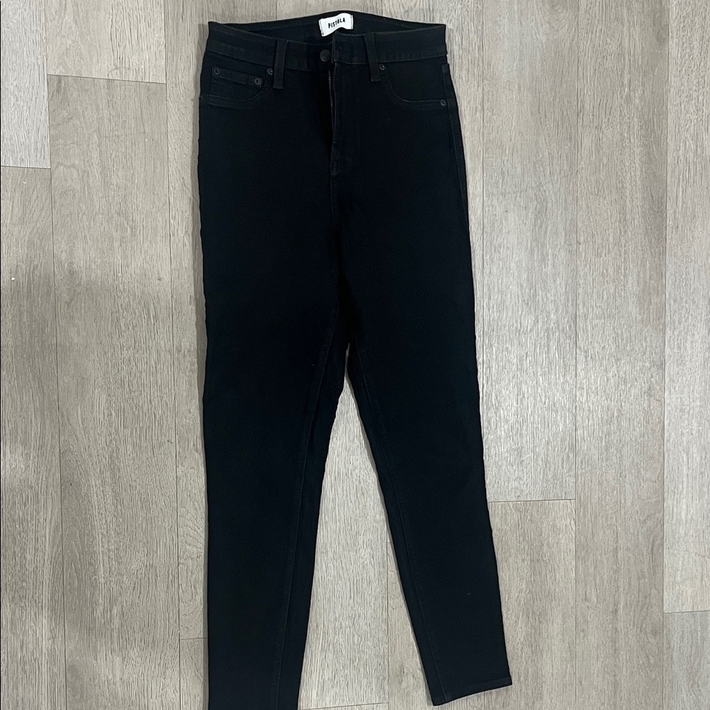 Pistola Women's Classic Black Skinny Jeans with coating